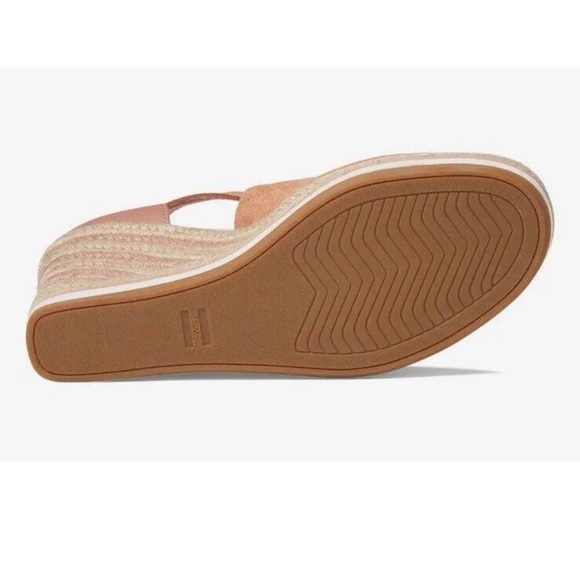 NWT Tom’s Marisol Suede Espedrille Wedge Sandals in Soft Orange Size 9 - Picture 2 of 6